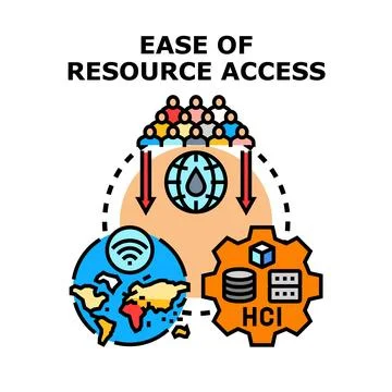 Ease of resource access and global collaboration concept Stock Illustration