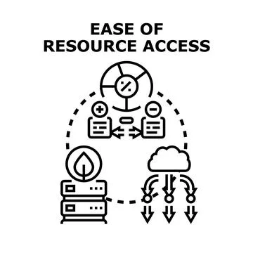 Ease of resource access visualizing digital information flow Stock Illustration