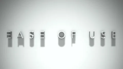 Ease of Use 3D title animation with shadows on a white background Stock Footage 296701990