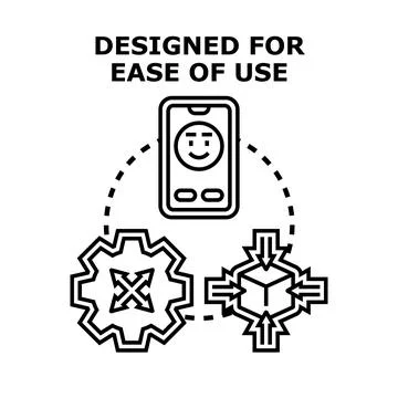 Ease of use app development user experience concept Stock Illustration