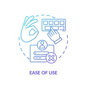 Ease of use blue gradient concept icon イラスト素材