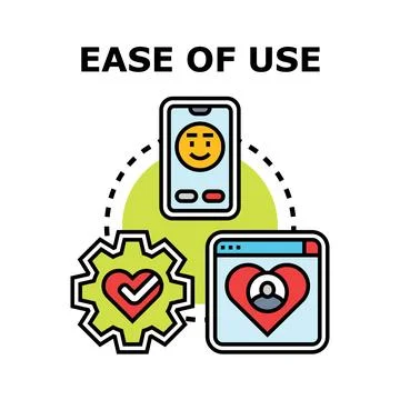 Ease of use concept with digital interface icons Illustrazione stock