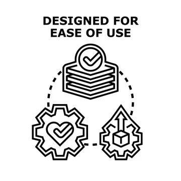 Ease of use design for user friendly experience Stock Illustration