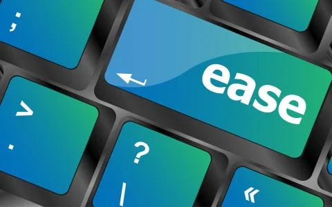 Ease word on keyboard key, notebook computer button Stock Illustration