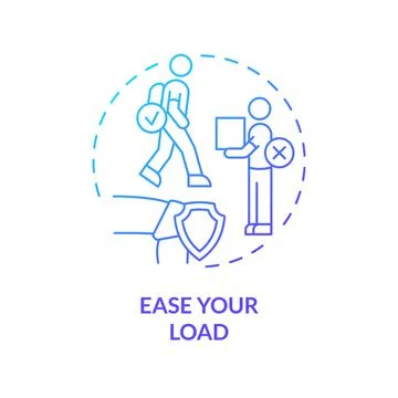 Ease your load blue gradient concept icon Stock Illustration