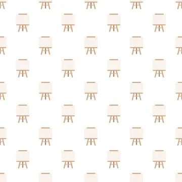 Easel and blank canvas repeating pattern background Illustrazione stock