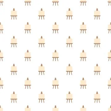 Easel and canvas repeating pattern on white background Stock Illustration
