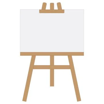 Easel and empty blank art board. Vector illustration Illustrazione stock