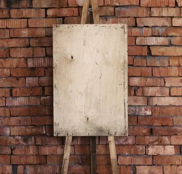 Easel art background, brick wall Stock Photos