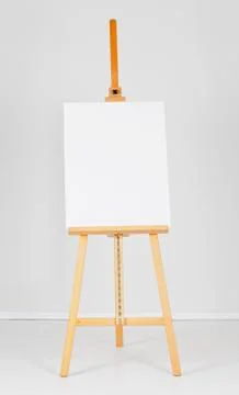 Easel with blank canvas template Stock Photos