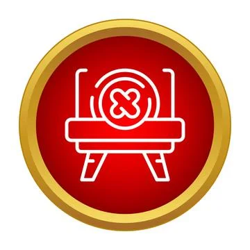 Easel drawing board with red cross mark icon イラスト素材