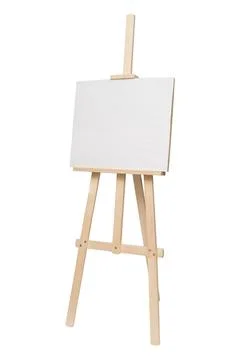 Easel empty for drawing isolated on white background. Object Stock Photos