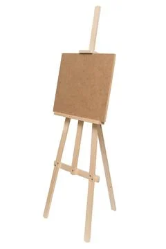 Easel empty for drawing isolated on white background. Object Stock Photos