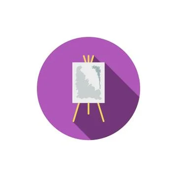 Easel flat icon with long shadow Stock Illustration