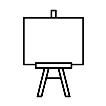 Easel flat icon. Pictogram for web. Line stroke. Isolated on white background Stock Illustration
