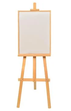 Easel with frames empty for drawing isolated on white background. Horizonta.. Stock-Fotos