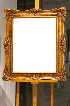 Easel gold frame Stock Photos