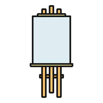 Easel holding blank canvas ready for painting illustration Stock Illustration