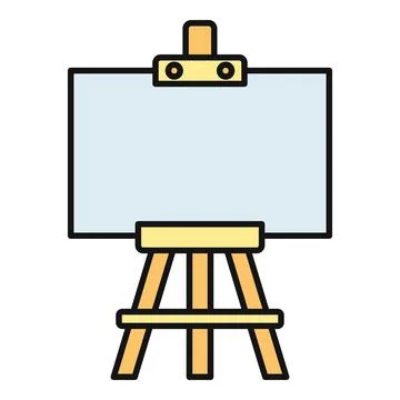 Easel holding blank canvas vector icon Stock Illustration