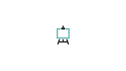 Easel icon animation for video motion graphics Stock Footage 208659237