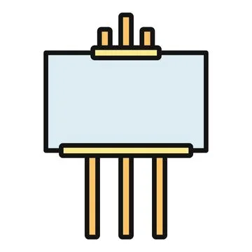 Easel icon displaying blank canvas for art Stock Illustration