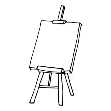 Easel icon. Outlined Stock Illustration