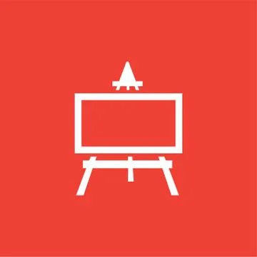 Easel Icon On Red Background. Red Flat Style Vector Illustration Stock Illustration