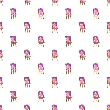 Easel painting pattern creating art background design Stock Illustration