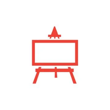 Easel Red Icon On White Background. Red Flat Style Vector Illustration. Illustrazione stock