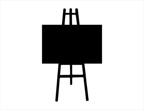 Easel silhouette vector art Stock Illustration