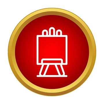 Easel stand with canvas icon in red circle Stock Illustration