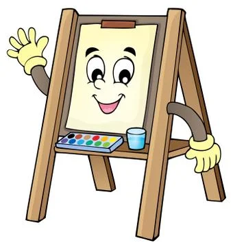 Easel theme image - eps10 vector illustration. Stock Illustration