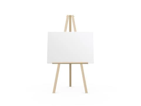 Easel with white canvas Stock Photos