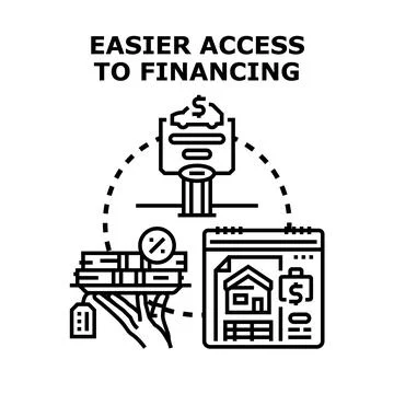 Easier access to financing and debt consolidation concept Ilustração Stock