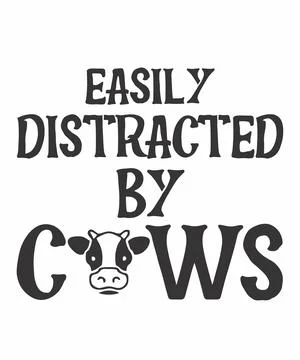 EASILY DISTRACTED BT COWS Stock Illustration