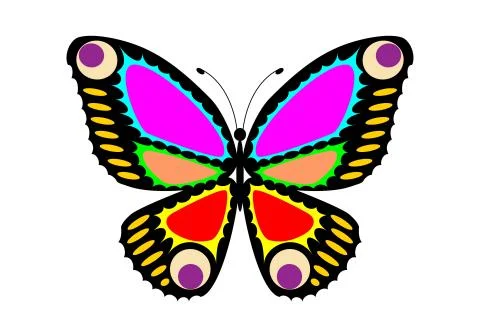 Easily editable butterfly Stock Illustration