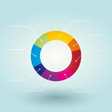 Easily editable colorful pie chart Stock Illustration