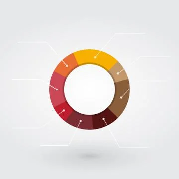 Easily editable pie chart of pastel colors Stock Illustration