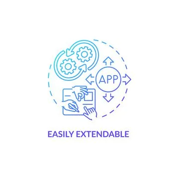 Easily extendable blue gradient concept icon 스톡 일러스트