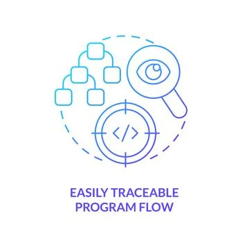Easily traceable program flow blue gradient concept icon Stock Illustration
