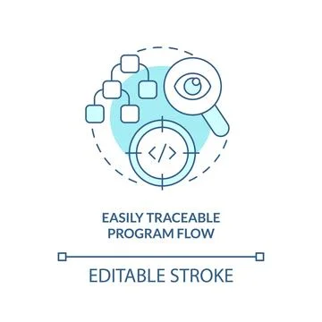 Easily traceable program flow turquoise concept icon イラスト素材