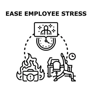 Easing employee stress and workplace burnout concept Ilustración de archivo