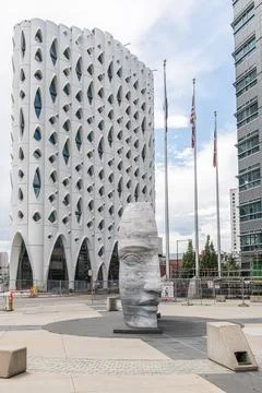 East 2 West Source Point Public Art Sculpture Stock Photos