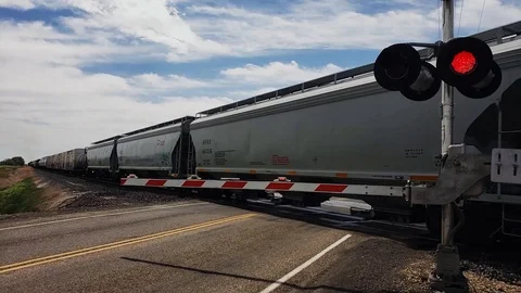 East Bound Train with Flashing Lights Video stock 89460613