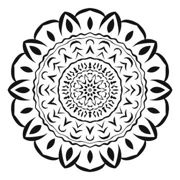 East circular pattern mandala isolated Stock Illustration