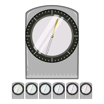 East compass cartoon vector graphic Stock Illustration