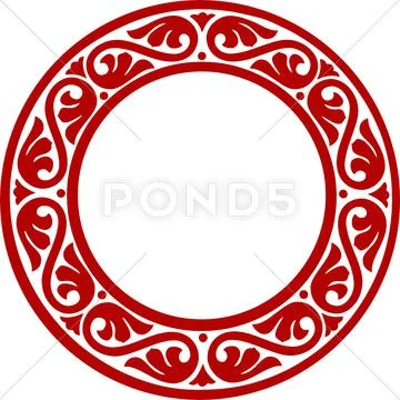 East-european traditional decorative circle framework Stock Illustration