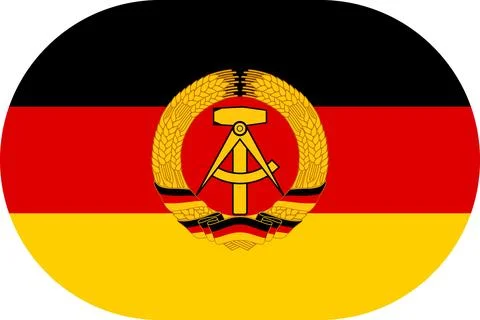East Germany Flag in flat oval design Stock Illustration
