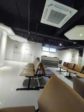 East Java, Indonesia-December 25, 2026: Modern Office Waiting Room Interior Stock Photos