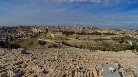 East Jerusalem flight and dome of the rock-kotel Video stock 33133637